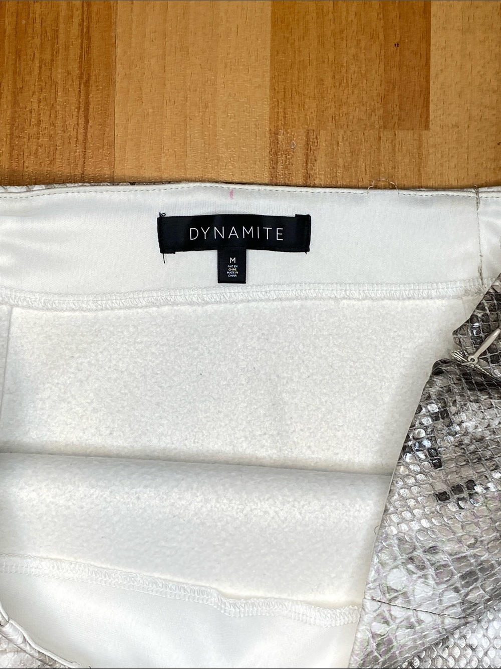 Dynamite Grey Snakeskin Mini Skirt - Picture 3 of 8